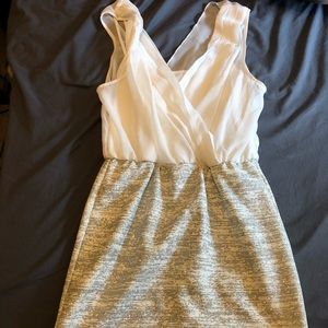 White and silver glitter dress